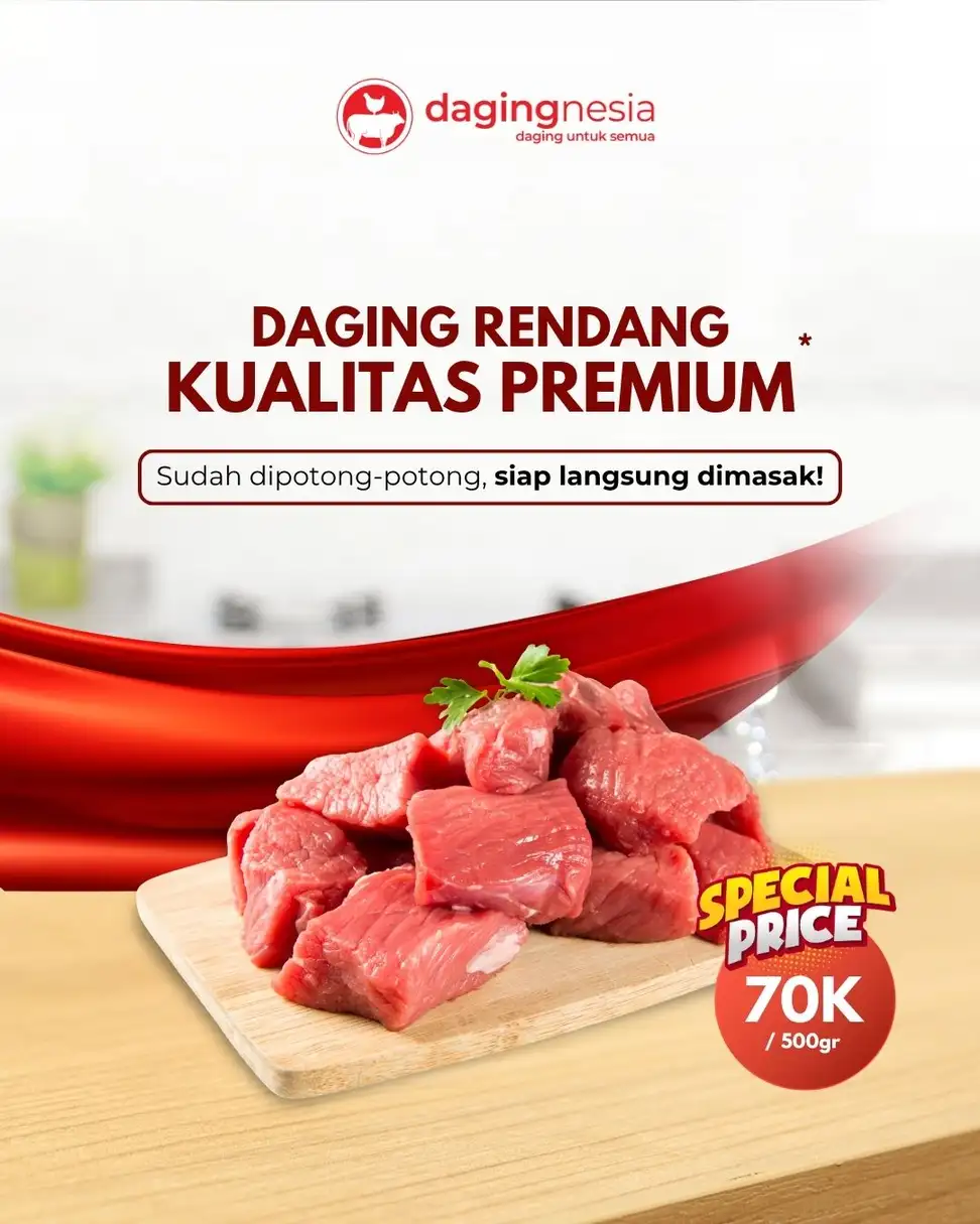 Masak Rendang Gak Pakai Ribet? Pakai Daging Rendang Premium dari Dagingnesia!
