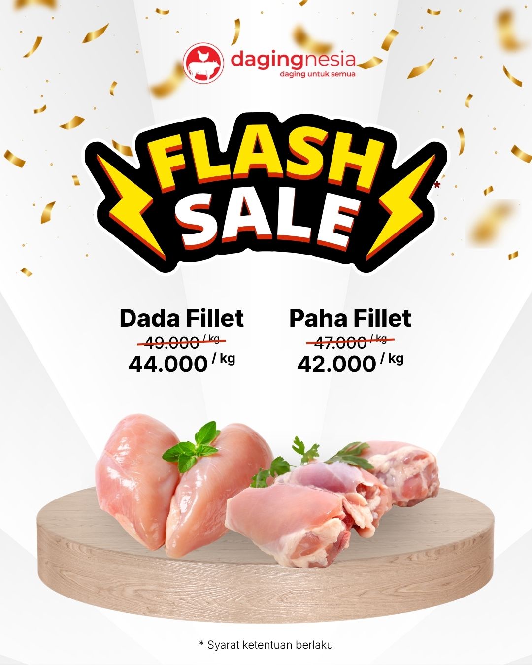 Flash Sale Dagingnesia: Harga Dada Fillet dan Paha Fillet Lagi Turun!
