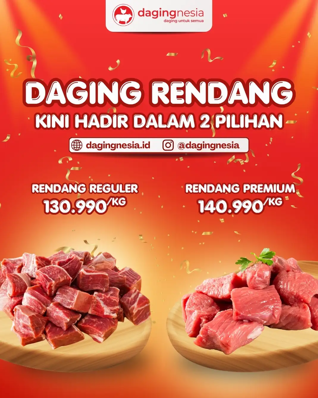 Daging Rendang Kini Hadir dalam 2 Pilihan: Regular & Premium